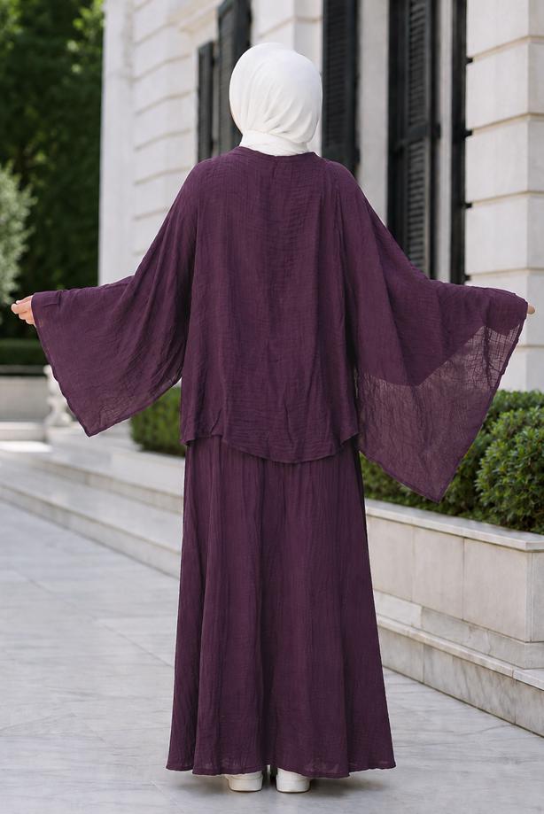 Hijab clothing  CAPE COLLAR SKIRTED SUIT T 2923 - TRENDTESETTÜR
