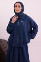 Tesettür giyim LACİVERT BOMBER CEKETLİ ETEKLİ TAKIM T 4362