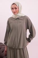 Tesettür giyim VİZON BOMBER CEKETLİ ETEKLİ TAKIM T 4362