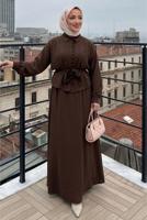 Vêtements hijab BRUN ENSEMBLE JUPE CEINTURÉE T 4722