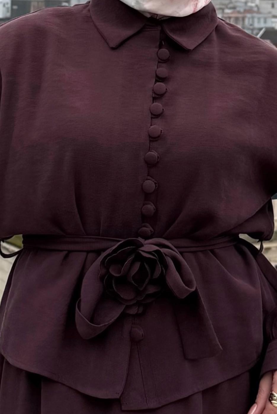 Vêtements hijab PRUNE ENSEMBLE JUPE CEINTURÉE T 4722