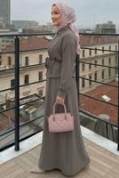 Hijab clothing GREY BELTED SKIRTED SUIT T 4722