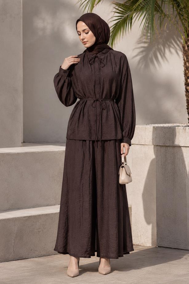 Hijab clothing  BELTED SKIRTED SUIT T 4733 - TRENDTESETTÜR