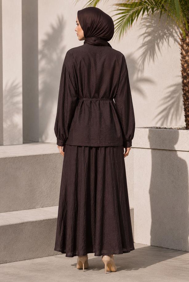 Hijab clothing  BELTED SKIRTED SUIT T 4733 - TRENDTESETTÜR