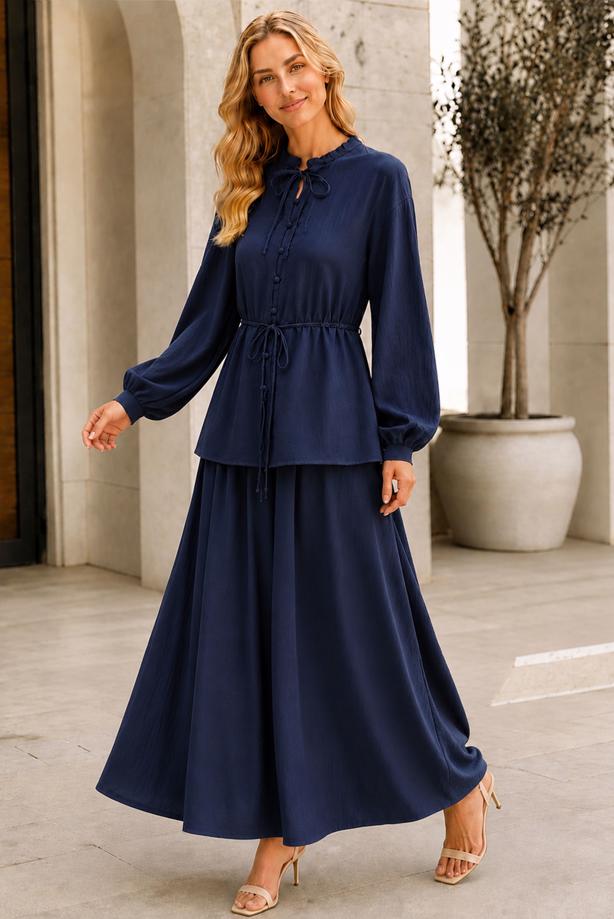 Hijab clothing  BELTED SKIRTED SUIT T 4733 - TRENDTESETTÜR