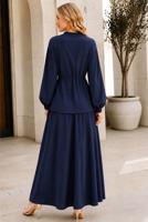 Hijab clothing NAVY BLUE BELTED SKIRTED SUIT T 4733