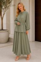 Vêtements hijab VERT ENSEMBLE JUPE CEINTURÉE T 4733