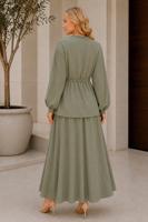 Vêtements hijab VERT ENSEMBLE JUPE CEINTURÉE T 4733