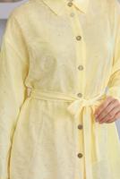 Vêtements hijab JAUNE ENSEMBLE JUPE CEINTURÉE DÉTAILLÉE DE GEMMES T 5675