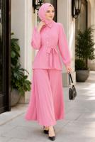 Vêtements hijab ROSE ENSEMBLE JUPE CEINTURÉE DÉTAILLÉE DE GEMMES T 5675
