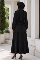 Vêtements hijab NOIR ENSEMBLE JUPE CEINTURÉE T 7890