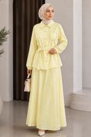 Vêtements hijab JAUNE ENSEMBLE JUPE CEINTURÉE T 7890