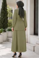 Vêtements hijab KAKI ENSEMBLE JUPE CEINTURÉE T 7890