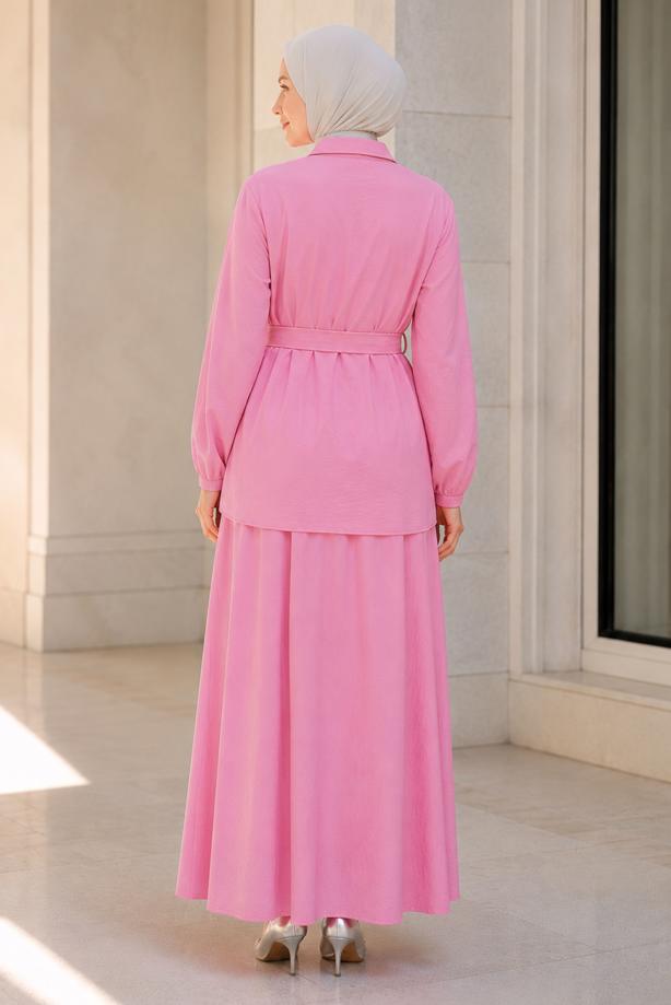 Vêtements hijab ROSE ENSEMBLE JUPE CEINTURÉE T 7890 - TRENDTESETTÜR