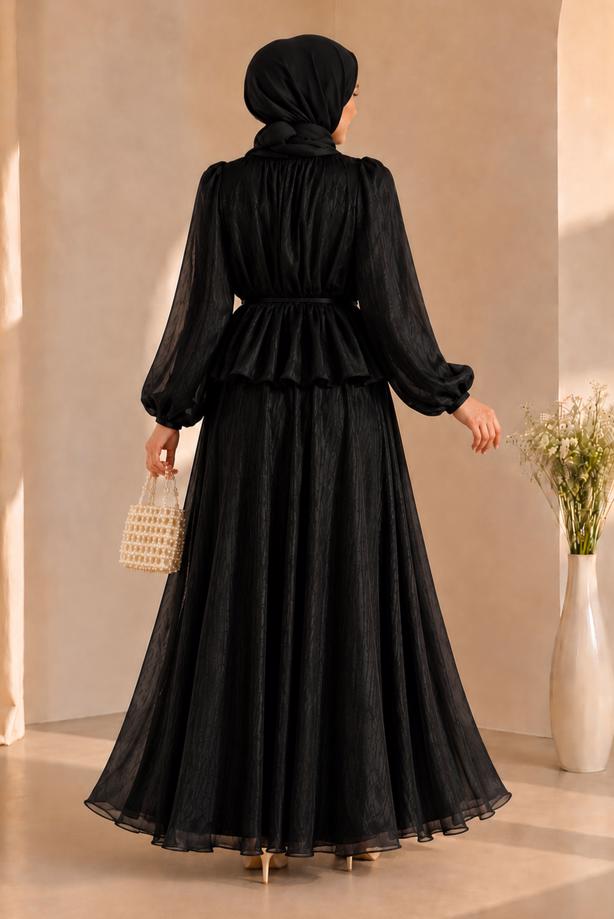Vêtements hijab NOIR ENSEMBLE JUPE NOUÉE T 8431 - TRENDTESETTÜR