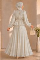 Vêtements hijab ÉCRU ENSEMBLE JUPE NOUÉE T 8431