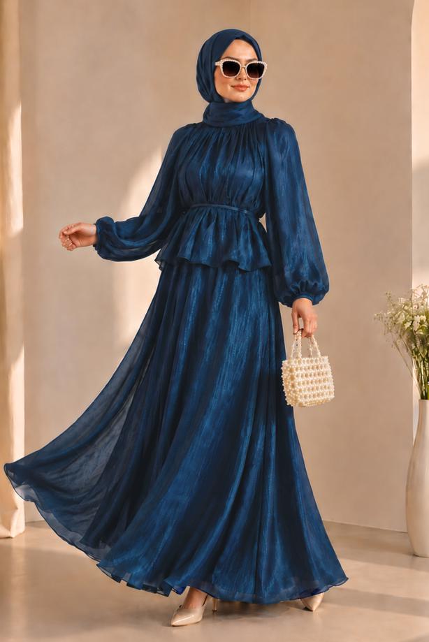 Vêtements hijab BLEU MARINE ENSEMBLE JUPE NOUÉE T 8431 - TRENDTESETTÜR