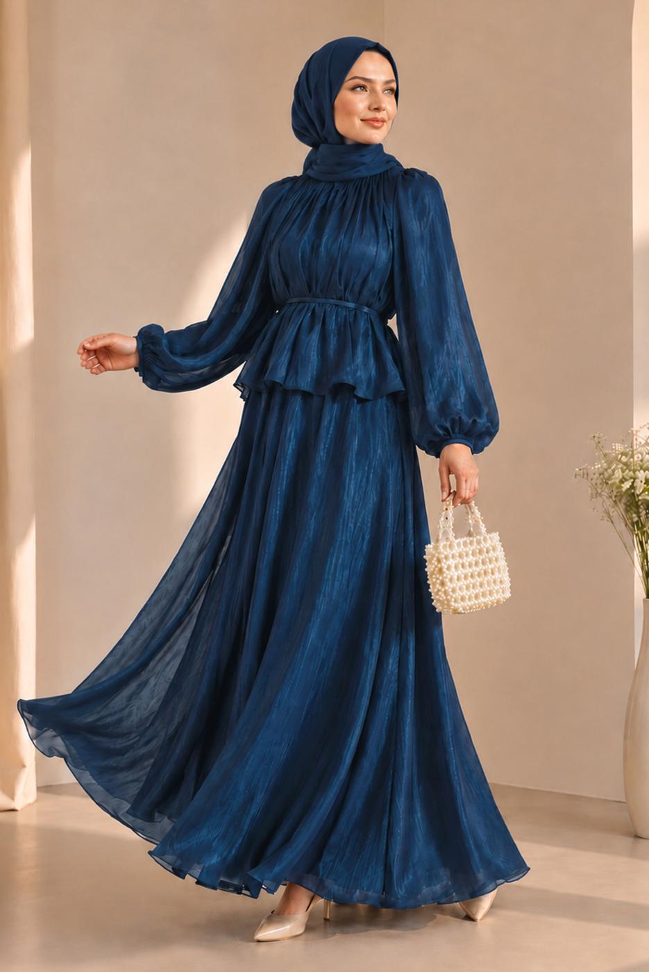 Vêtements hijab BLEU MARINE ENSEMBLE JUPE NOUÉE T 8431