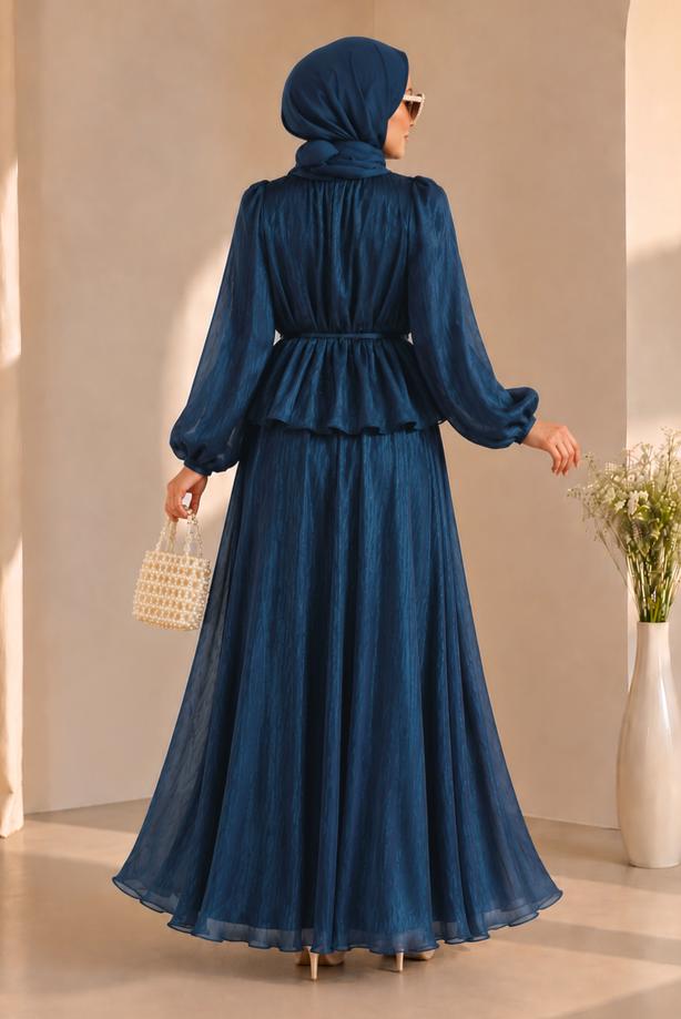 Vêtements hijab BLEU MARINE ENSEMBLE JUPE NOUÉE T 8431 - TRENDTESETTÜR