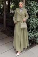 Hijab clothing BEIGE DOUBLE-BREASTED SKIRTED SUIT T 8999
