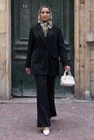 Vêtements hijab NOIR ENSEMBLE PANTALON CROISÉ T 0302