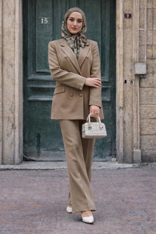 Vêtements hijab VISON ENSEMBLE PANTALON CROISÉ T 0302 - TRENDTESETTÜR