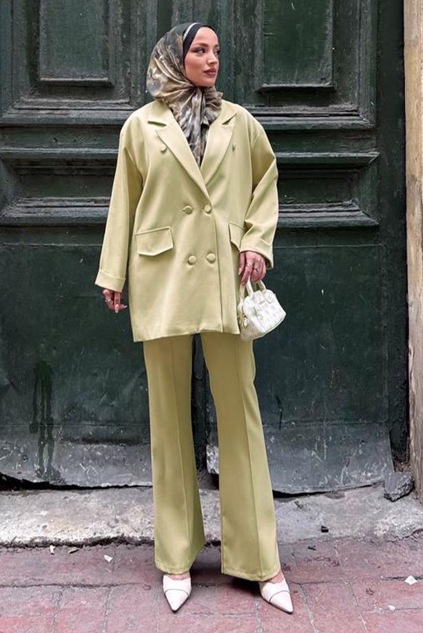 Vêtements hijab VERT ENSEMBLE PANTALON CROISÉ T 0302 - TRENDTESETTÜR