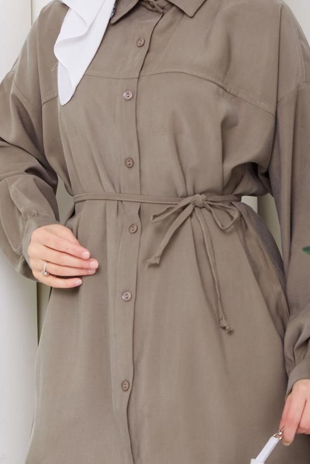 Vêtements hijab VISON ENSEMBLE PANTALON CEINTURÉ EN COTON T 1590 - TRENDTESETTÜR