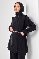 Tesettür giyim SİYAH ZİNCİR KEMERLİ MODAL TAKIM T 2362