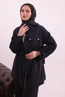 Tesettür giyim SİYAH FULARLI MODAL TAKIM T 3027