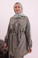 Tesettür giyim VİZON FULARLI MODAL TAKIM T 3027