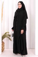 Hijab clothing BLACK SHAWL DETAILED PANTSUIT T 4108