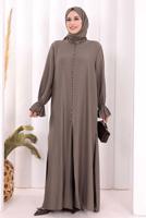 Hijab clothing BEIGE SHAWL DETAILED PANTSUIT T 4108