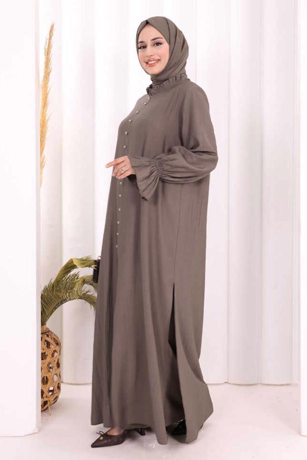 Hijab clothing BEIGE SHAWL DETAILED PANTSUIT T 4108 - TRENDTESETTÜR
