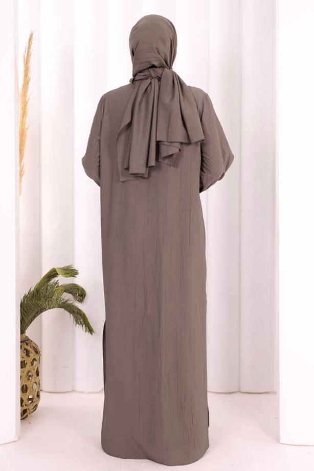 Hijab clothing BEIGE SHAWL DETAILED PANTSUIT T 4108 - TRENDTESETTÜR