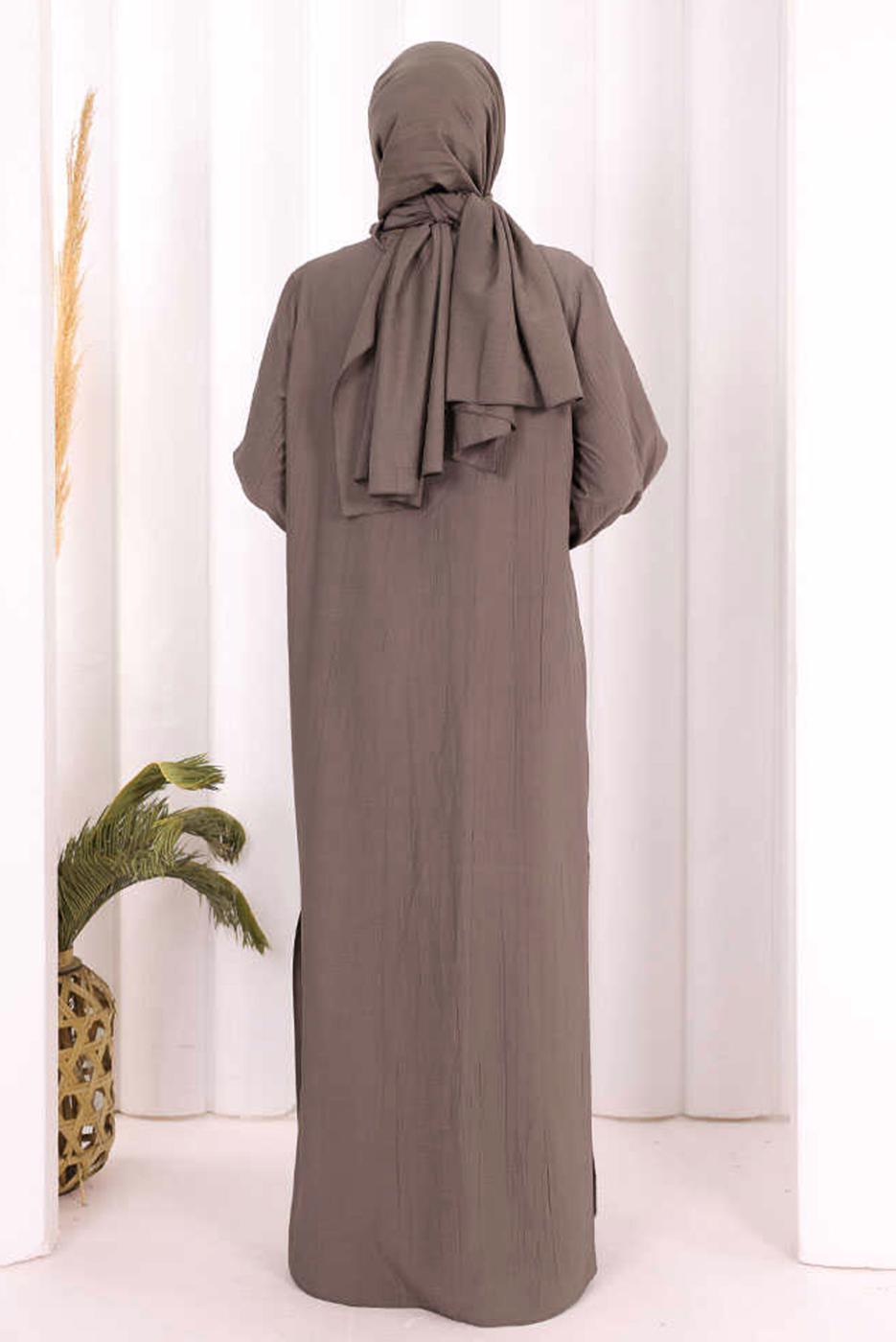 Hijab clothing BEIGE SHAWL DETAILED PANTSUIT T 4108