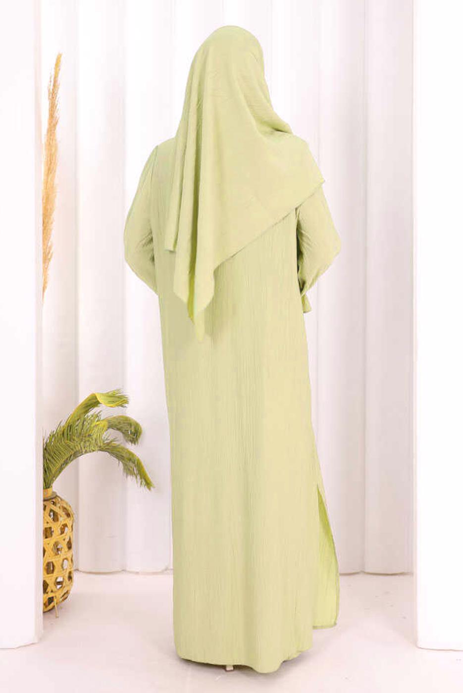 Hijab clothing GREEN SHAWL DETAILED PANTSUIT T 4108