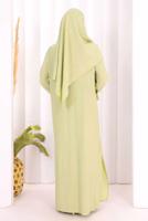 Hijab clothing GREEN SHAWL DETAILED PANTSUIT T 4108