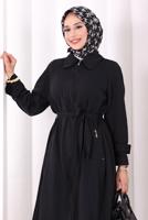 Hijab clothing BLACK BELTED PANTSUIT T 4707