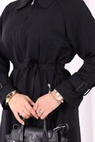 Hijab clothing BLACK BELTED PANTSUIT T 4707