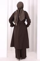 Hijab clothing BROWN BELTED PANTSUIT T 4707