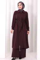 Hijab clothing PLUM BELTED PANTSUIT T 4707