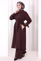 Hijab clothing PLUM BELTED PANTSUIT T 4707