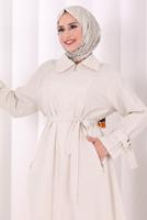 Hijab clothing BEIGE BELTED PANTSUIT T 4707