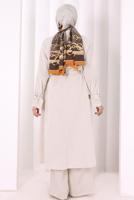 Hijab clothing BEIGE BELTED PANTSUIT T 4707