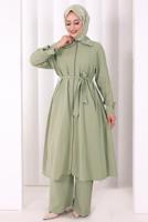 Hijab clothing GREEN BELTED PANTSUIT T 4707