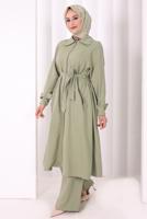 Hijab clothing GREEN BELTED PANTSUIT T 4707