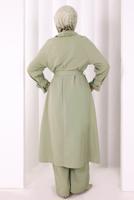 Hijab clothing GREEN BELTED PANTSUIT T 4707