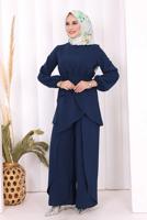 Hijab clothing NAVY BLUE TIED PANTSUIT T 4968