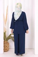 Hijab clothing NAVY BLUE TIED PANTSUIT T 4968
